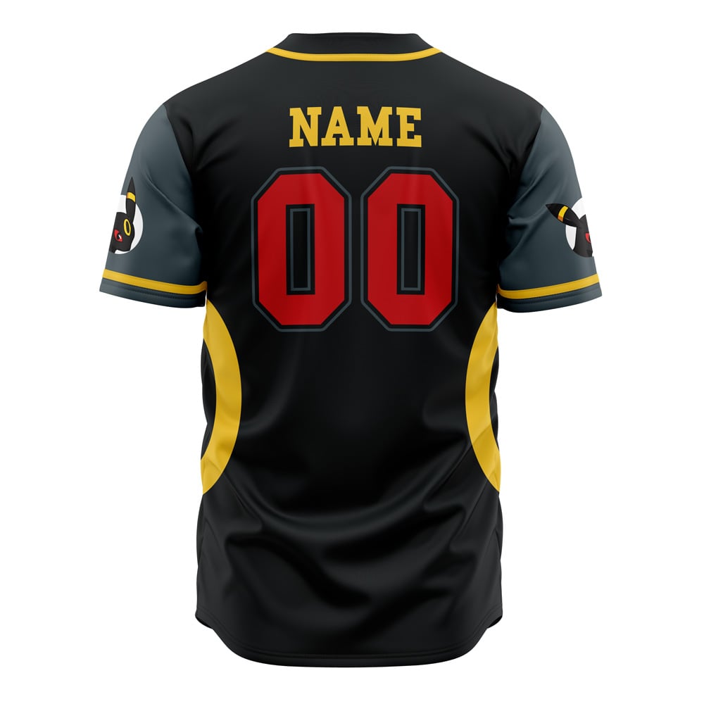 Personalized Umbreon Eeveelution Pokemon Baseball Jersey - Image 3