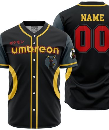 Personalized Umbreon Eeveelution Pokemon Baseball Jersey