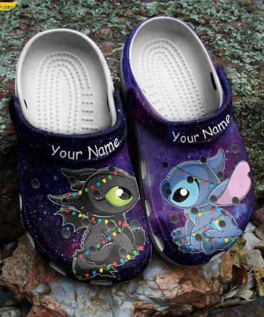 Personalized Black And Blue Stitch Crocs Clog Shoes - Discover Comfort And Style Clog Shoes For Family