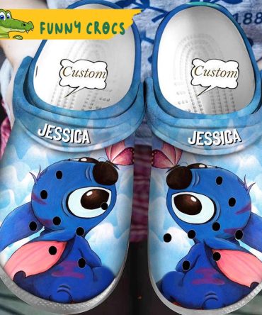 Personalized Butterfly Cute Stitch Crocs Crocband Clog - Discover Comfort And Style Clog Shoes For Family
