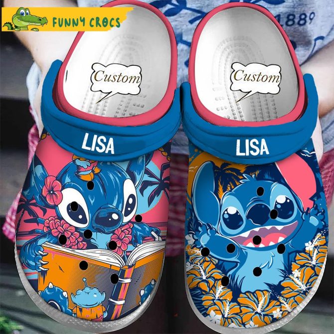 Personalized Read A Book Stitch Crocs Clog Shoes - Discover Comfort And Style Clog Shoes For Family