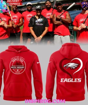 Red Eagles Hoodie - Heart Design, Premium Quality, Fast Delivery, Perfect For Fans