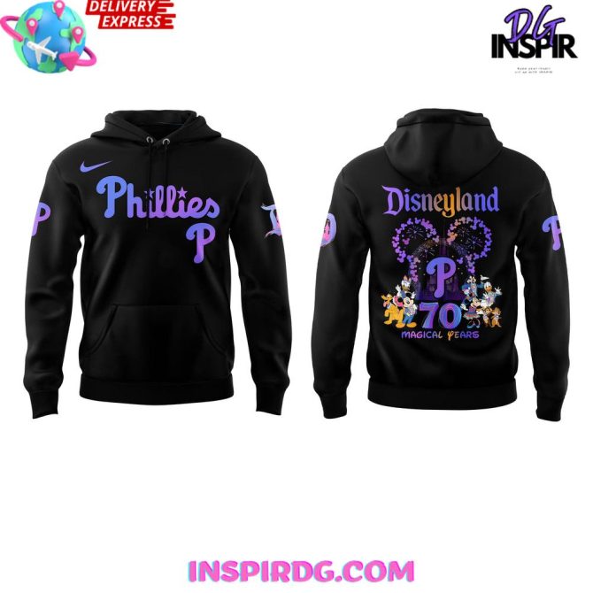 Philadelphia Phillies Disneyland 70Th Magical Years Special All Over Print Hoodie - Image 2