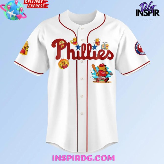 Philadelphia Phillies X Pooh Bear 2025 Baseball Jersey - Image 2