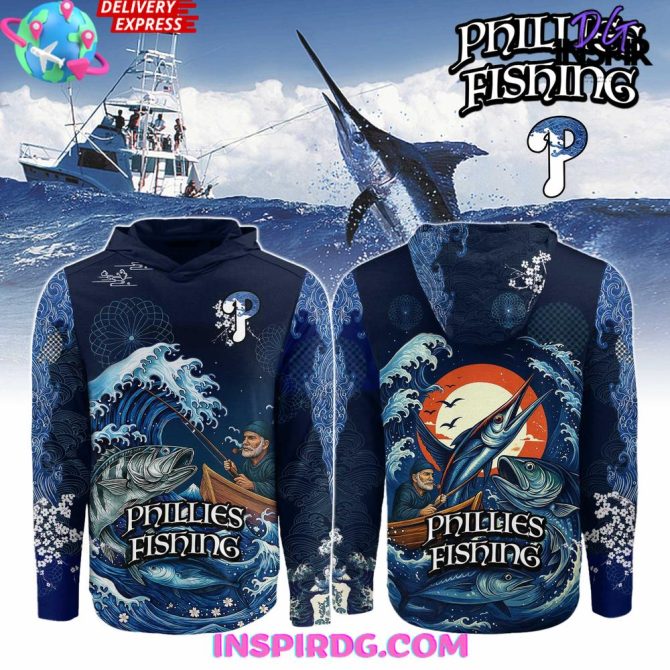 Philadelphia Phillies X Wave Hunter Fishing Limited All Over Print Hoodie