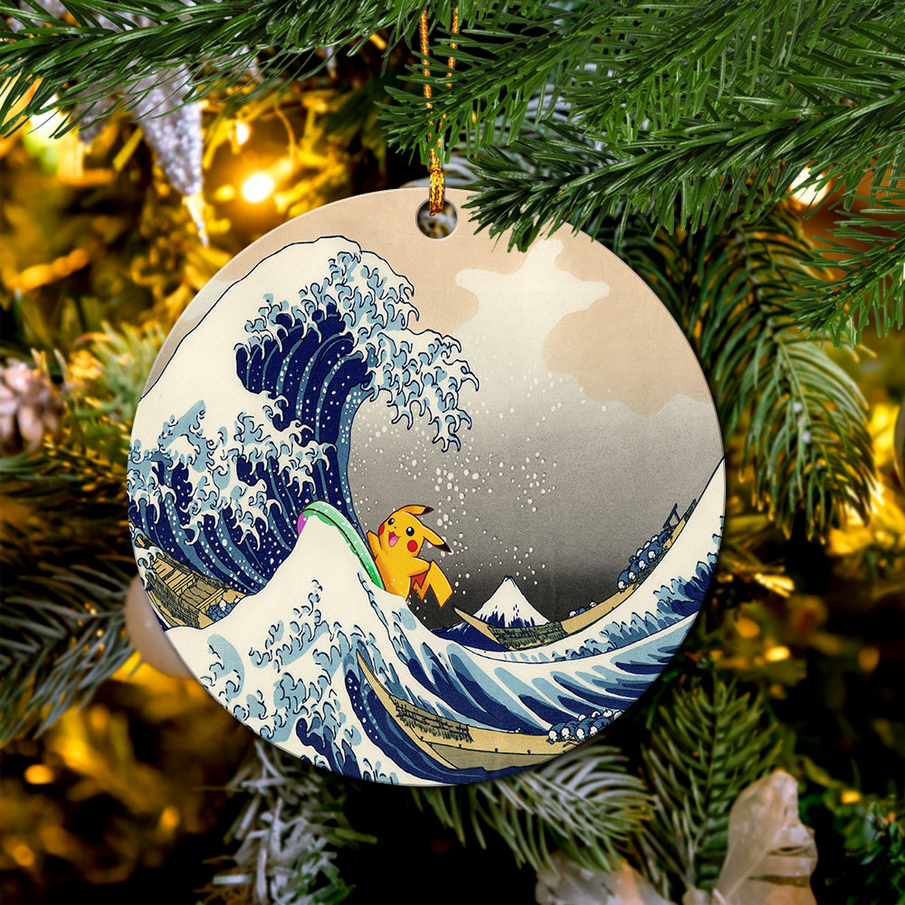 Pikachu The Great Wave Japan Pokemon Ceramic Ornament Perfect Gift For Holiday - Image 3
