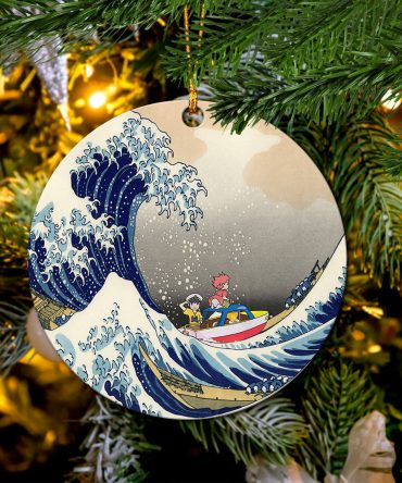 Ponyo On The Cliff By The Sea The Great Wave Japan Pokemon Ceramic Ornament Perfect Gift For Holiday