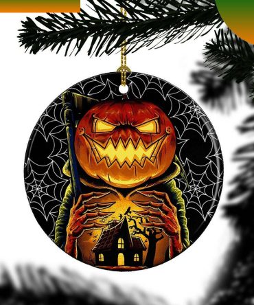 Pumpkin Jack O Lantern Porcelain Halloween Tree Decor Gift Friends Ornament