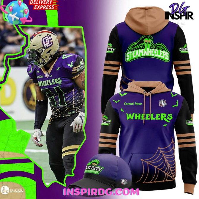 Quad City Steamwheelers Halfway To Halloween Night 2025 All Over Print Hoodie