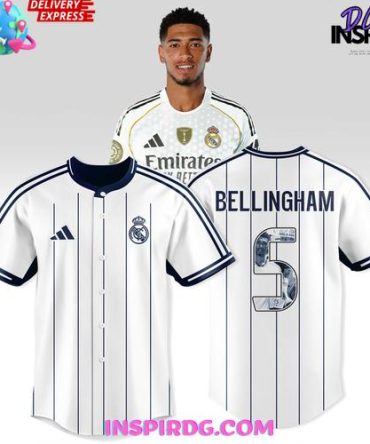 Real Madrid Bellingham #5 Pinstripe Edition Baseball Jersey