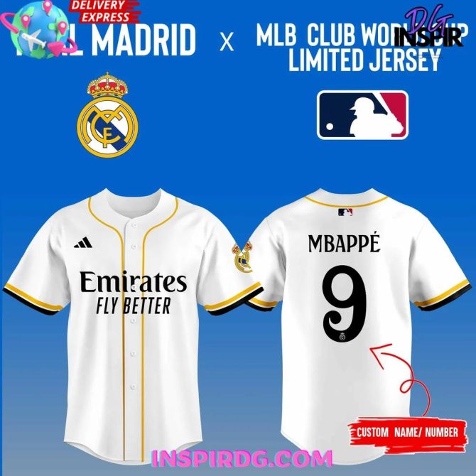 Real Madrid Cf X Mlb Club World Cup Limited Baseball Jersey