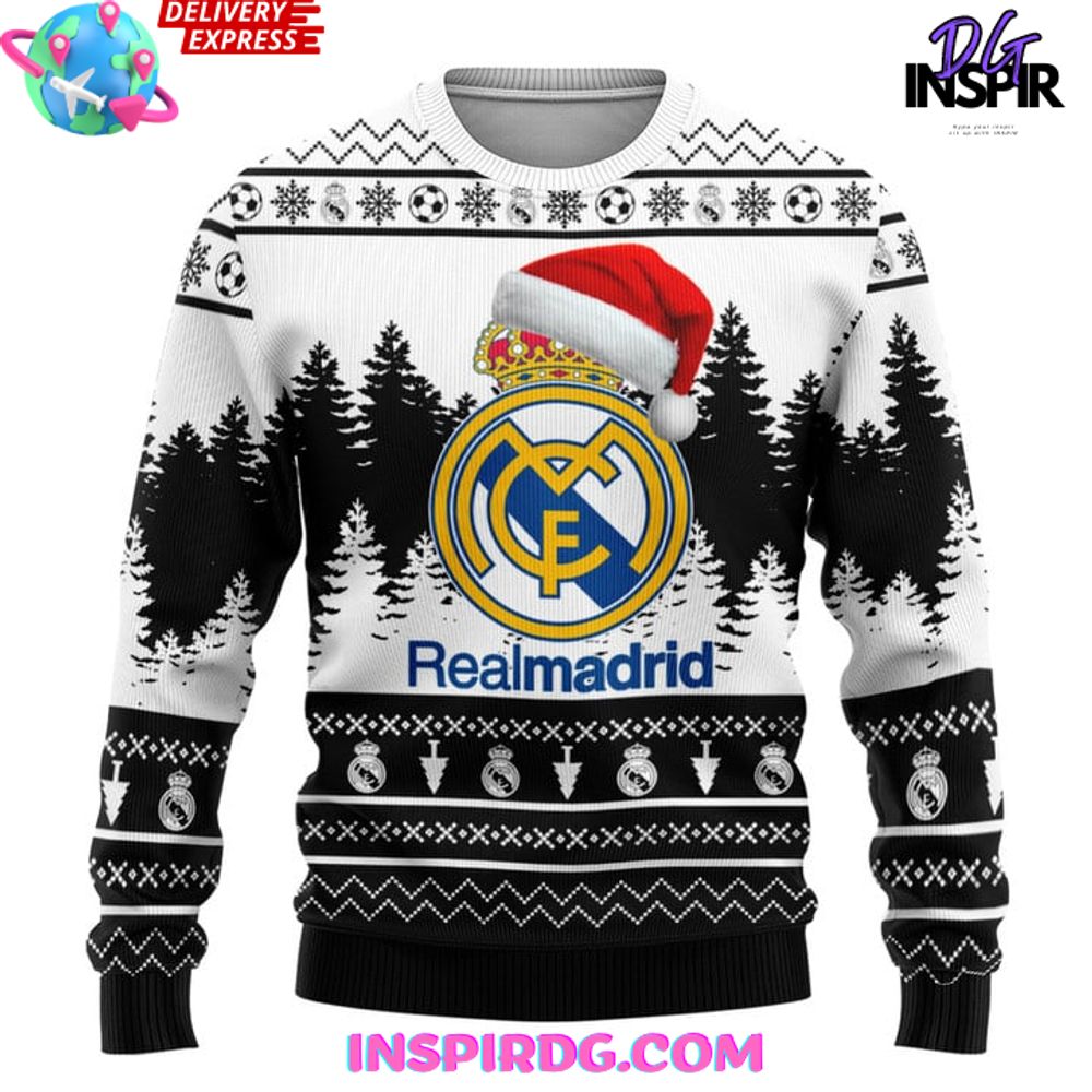 Real Madrid Merry Christmas Ugly Christmas Sweater - Image 5