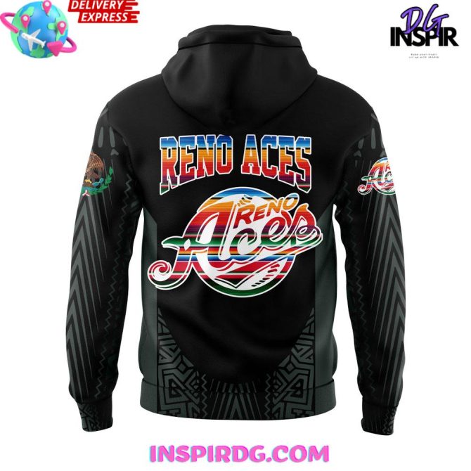 Reno Aces Mexican Heritage Night 2025 Black All Over Print Hoodie - Image 3