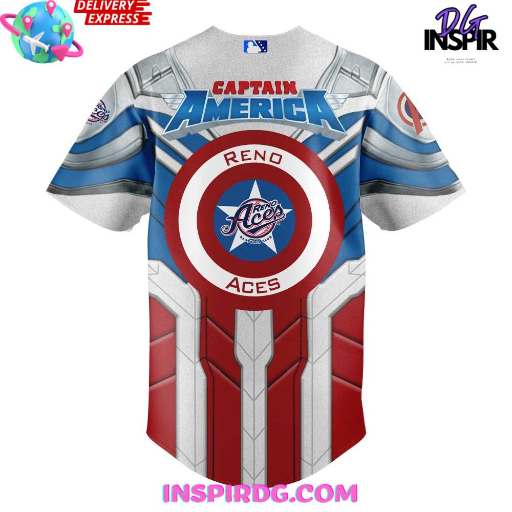Reno Aces X Captain America Limited Edition Baseball Jersey - Image 3
