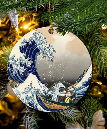 Rick And Morty The Great Wave Japan Ceramic Ornament Perfect Gift For Holiday