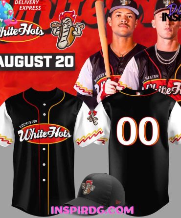 Rochester Whitehots Custom Baseball Jersey – Perfect For August 20 Fan Gear!