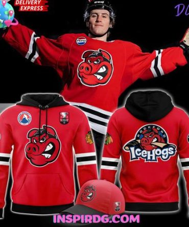 Red Icehogs Hockey Hoodie & Cap Set - Premium Fan Gear For Ultimate Team Spirit