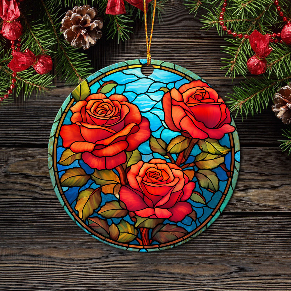 Roses Flower Ceramic Ceramic Ornament Perfect Gift For Holiday - Image 2