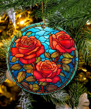 Roses Flower Ceramic Ceramic Ornament Perfect Gift For Holiday