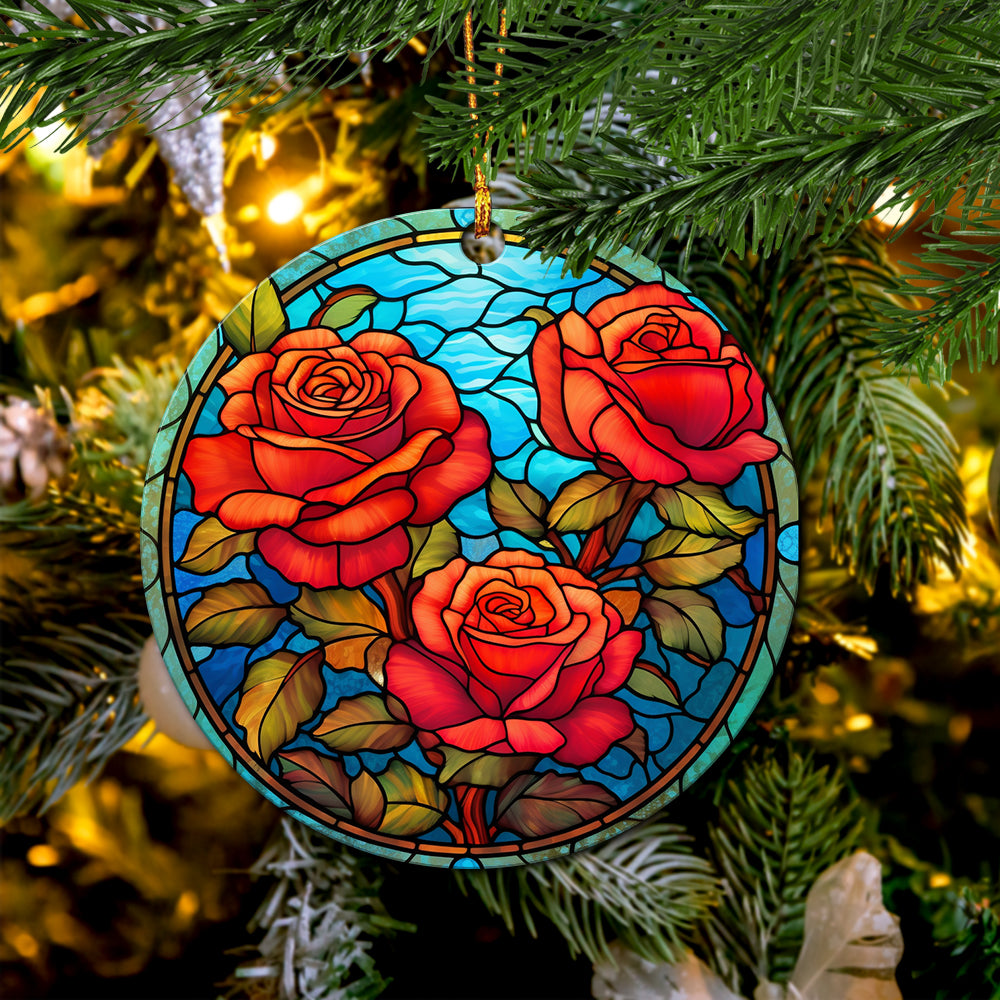 Roses Flower Ceramic Ceramic Ornament Perfect Gift For Holiday