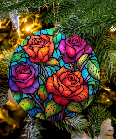 Roses Ceramic Ceramic Ornament Perfect Gift For Holiday