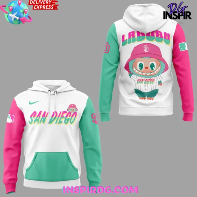 Sd Padres X Labubu 2025 All Over Print Hoodie - Image 2
