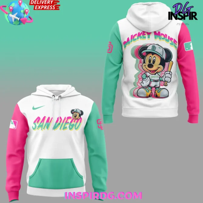 Sd Padres X Mickey Mouse 2025 All Over Print Hoodie - Image 2