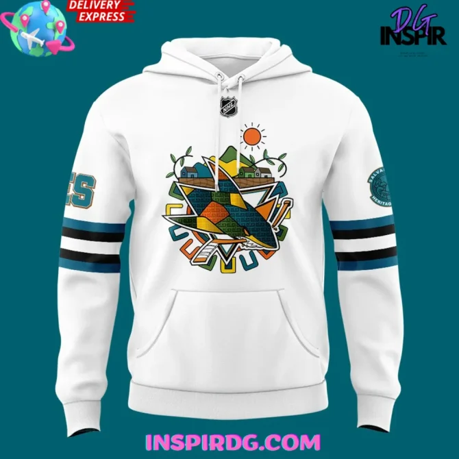 Salvadoran Heritage Night X San Jose Sharks 2025 All Over Print Hoodie - Image 2