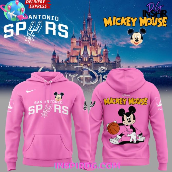 Disney Mickey Mouse San Antonio Spurs Pink Hoodie – Official Nba Fan Gear For Kids & Adults