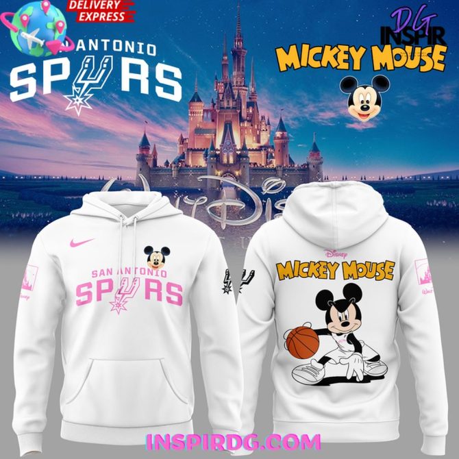 Limited Edition Mickey Mouse Spurs Hoodie – Disney Basketball Fan Apparel