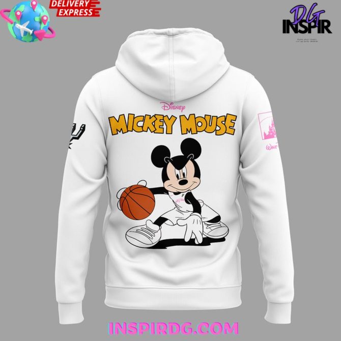 Limited Edition Mickey Mouse Spurs Hoodie – Disney Basketball Fan Apparel - Image 3