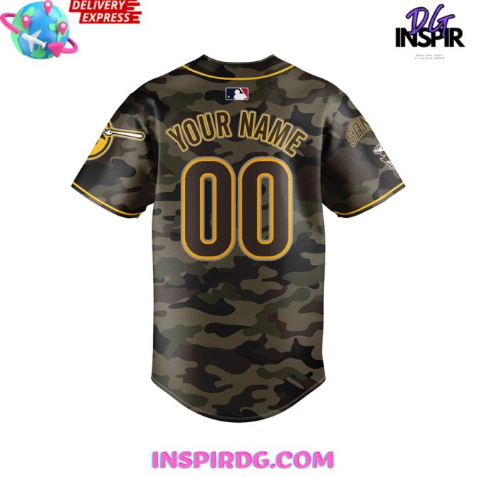 San Diego Padres Camo 2024 Custom Baseball Jersey - Image 3