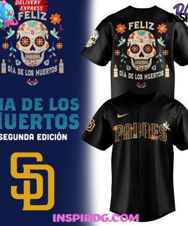 San Diego Padres Dia De Los Muertos 2024 Black Baseball Jersey