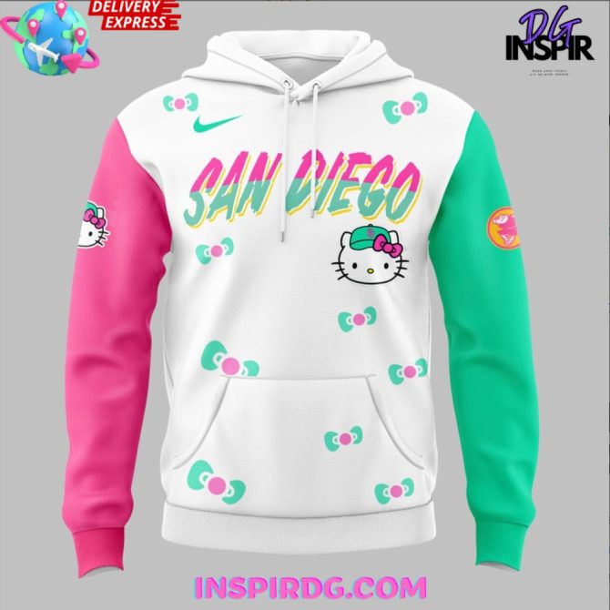 San Diego Padres Hello Kitty Night 2025 All Over Print Hoodie - Image 2