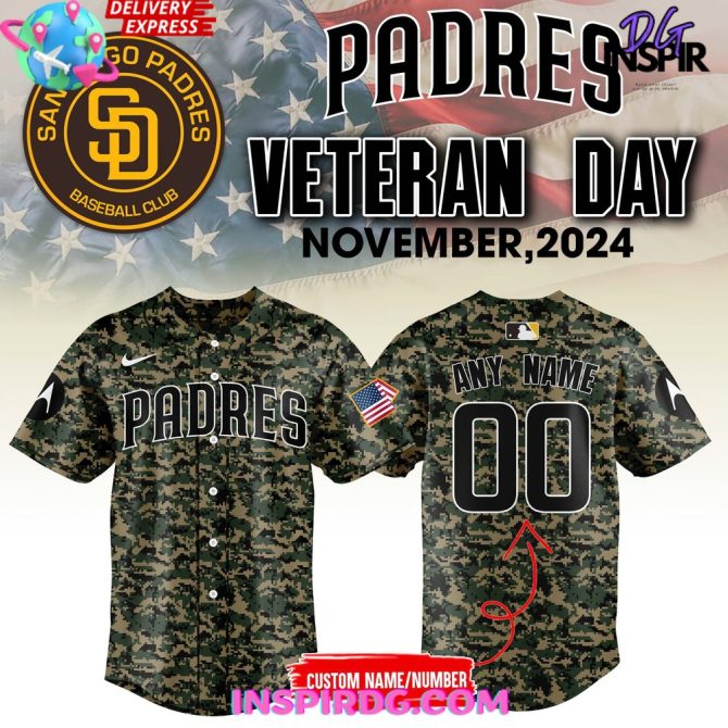 San Diego Padres Veterans Day 2024 Baseball Jersey