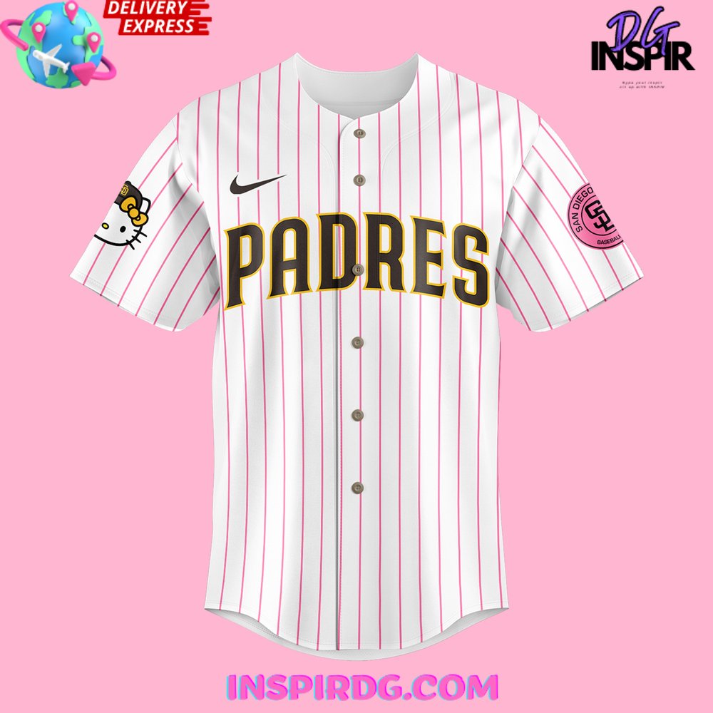 San Diego Padres X Hello Kitty Night 2024 Stripe Baseball Jersey - Image 2