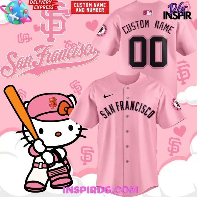 San Francisco Giants X Hello Kitty Night Custom Baseball Jersey