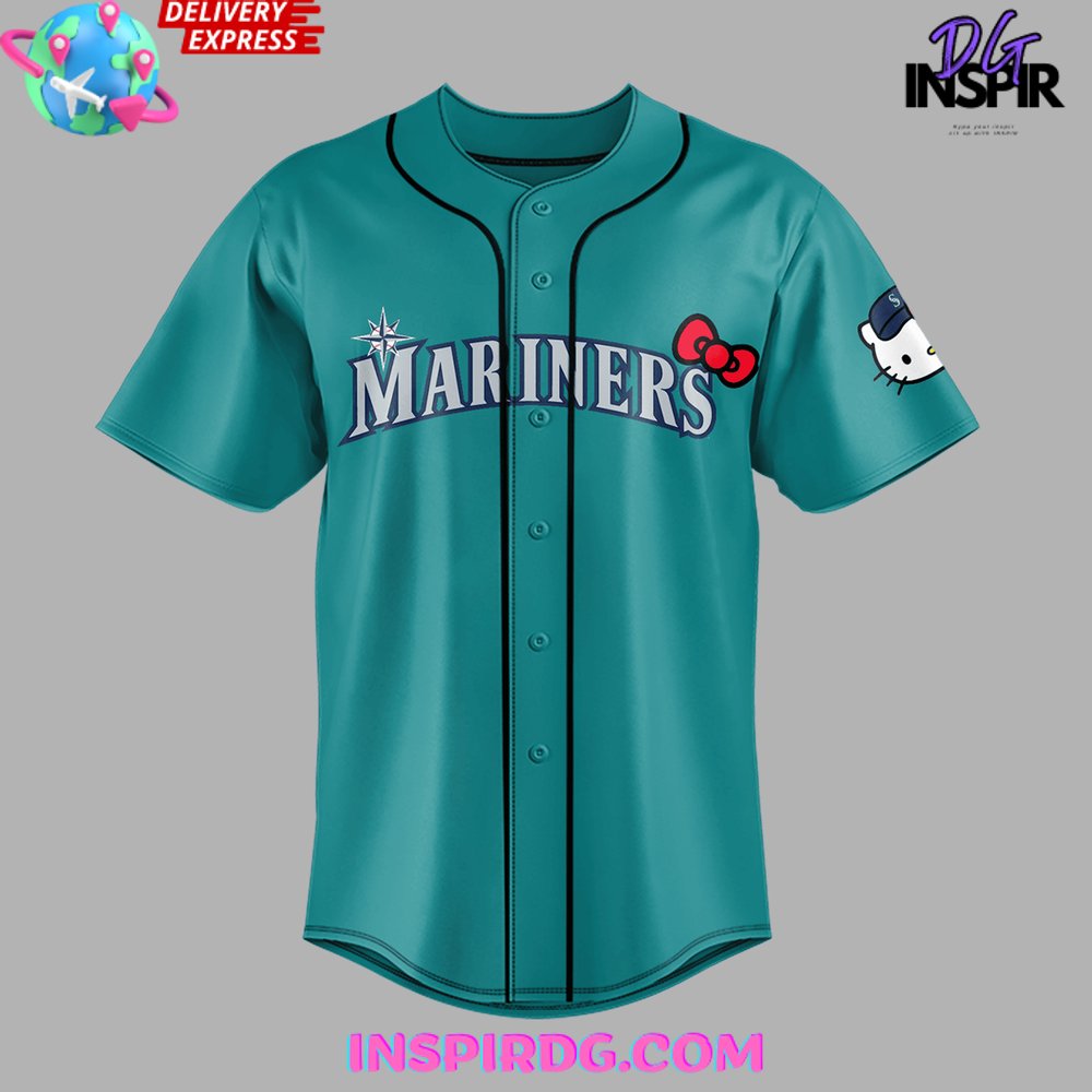Seattle Mariners X Hello Kitty 50Th Anniversary Baseball Jersey - Image 2