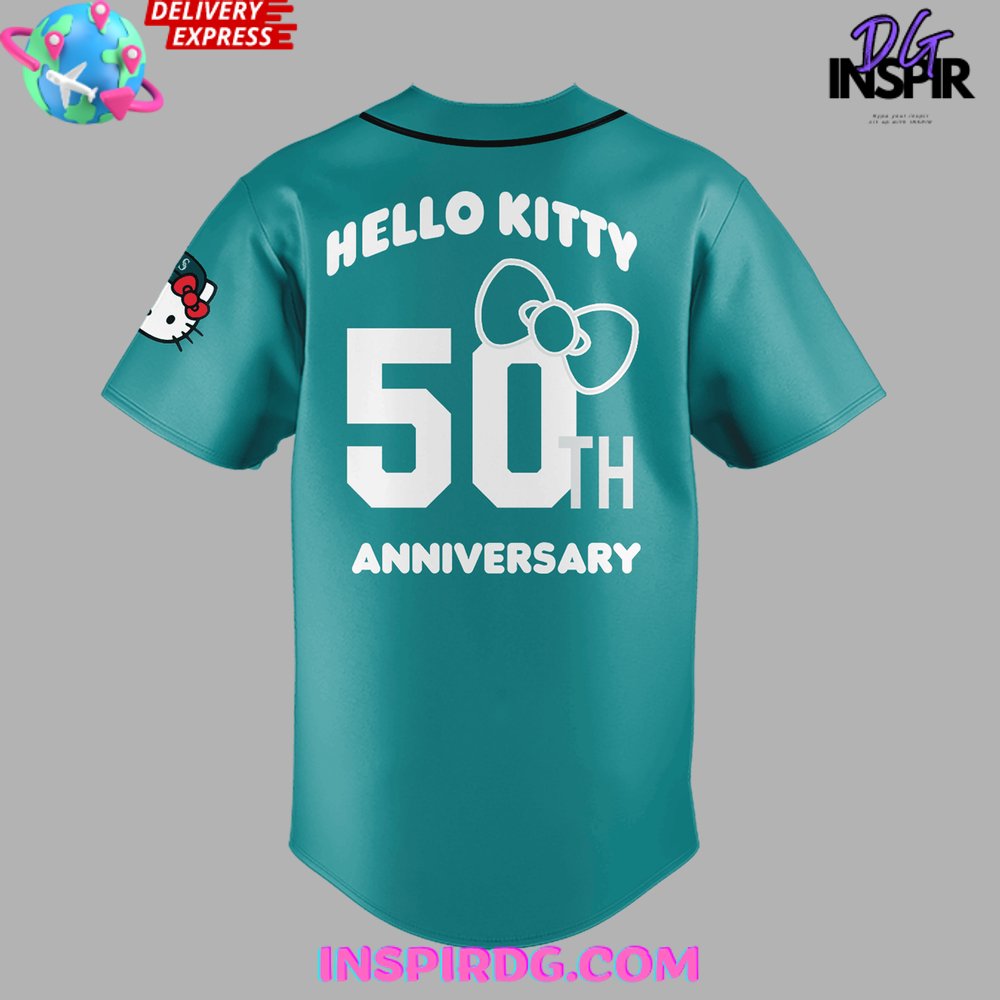 Seattle Mariners X Hello Kitty 50Th Anniversary Baseball Jersey - Image 3