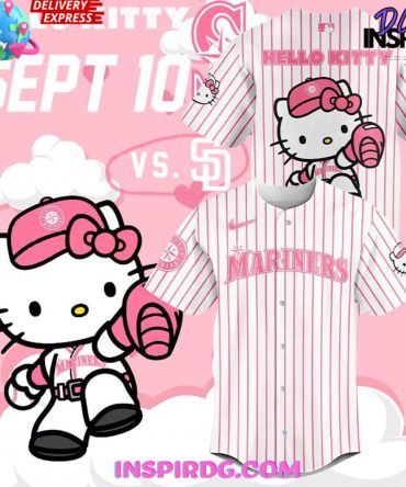 Seattle Mariners X Hello Kitty Stripe Baseball Jersey