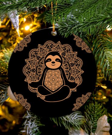Sloth Mandala Yoda Ceramic Ornament Perfect Gift For Holiday