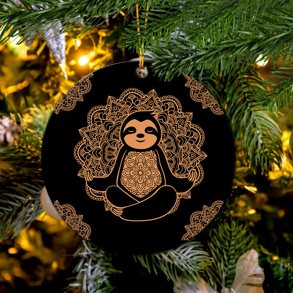 Sloth Mandala Yoda Ceramic Ornament Perfect Gift For Holiday