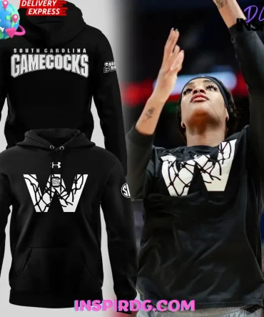 South Carolina Gamecocks March Madness 2025 Black All Over Print Hoodie