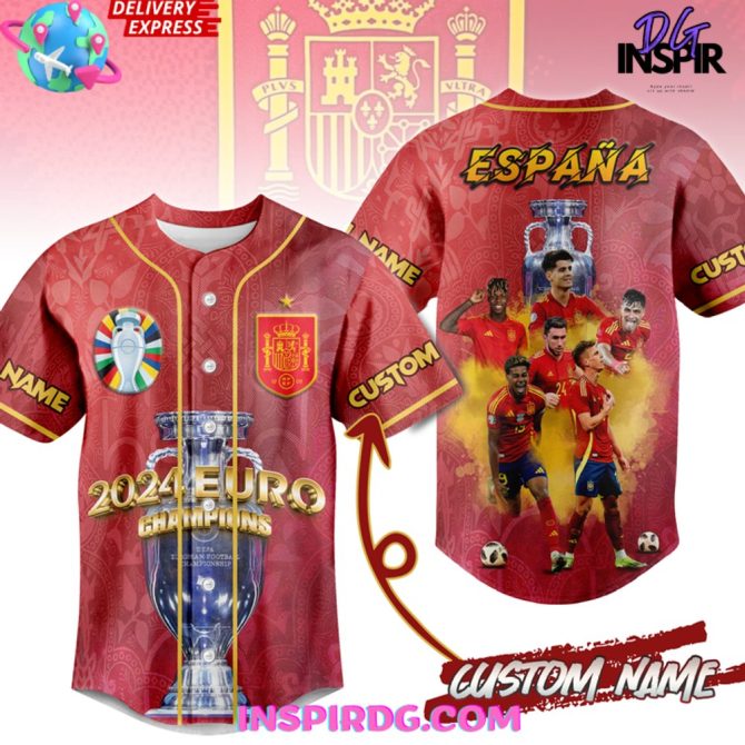 Spain Uefa Euro 2024 Champions Baseball Jersey