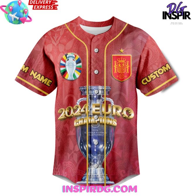 Spain Uefa Euro 2024 Champions Baseball Jersey - Image 4