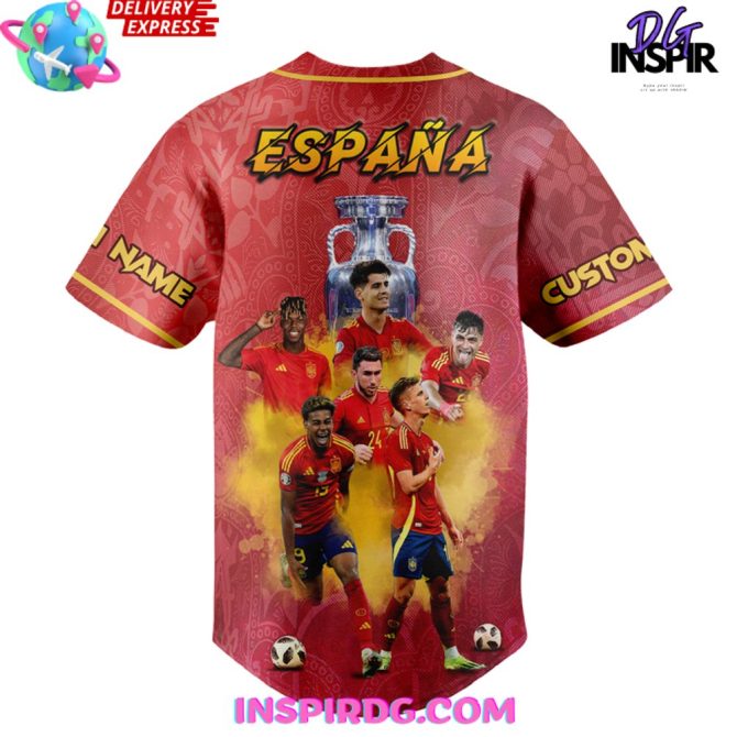 Spain Uefa Euro 2024 Champions Baseball Jersey - Image 3