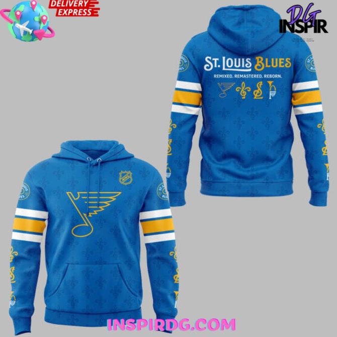 St. Louis Blues "Remixed X Remastered X Reborn" Special All Over Print Hoodie - Image 2