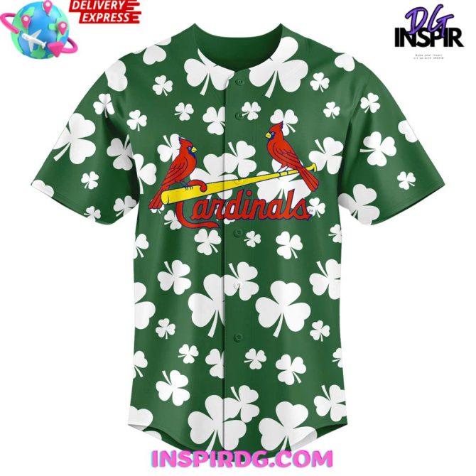 St. Louis Cardinals Halfway To St. Patrick'S Baseball Jersey - Image 2