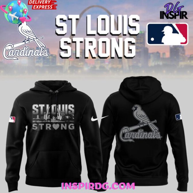 St. Louis Strong X Cardinals City Black Nike All Over Print Hoodie