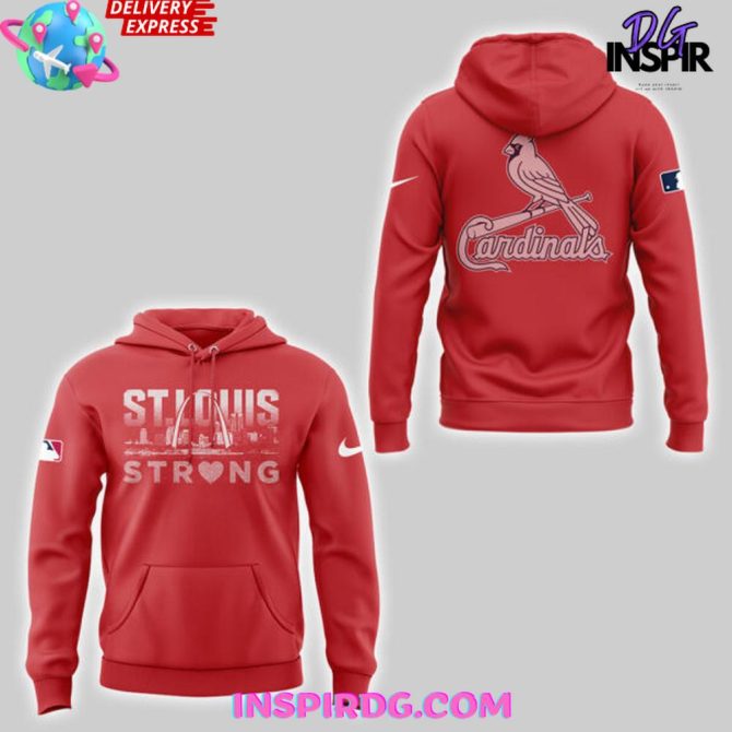 St. Louis Strong X Cardinals City Red Nike All Over Print Hoodie - Image 2